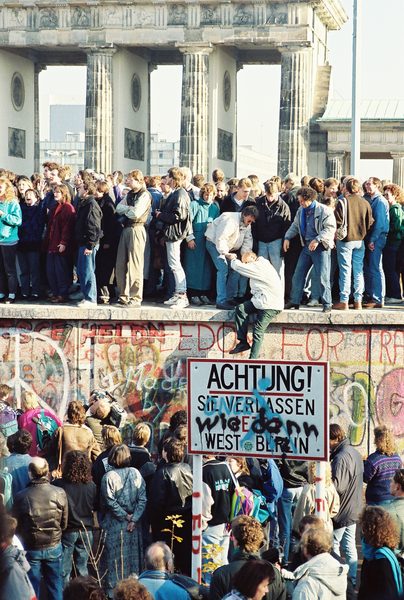 The Berlin Wall falls, watched live on Canadian TV (November 9)