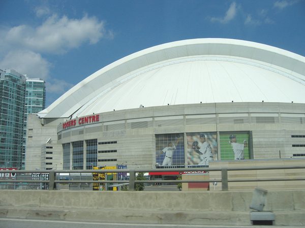 Toronto's SkyDome opens, and the Blue Jays clinch the AL East there that September
