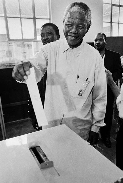 Nelson Mandela becomes South Africa's first black president