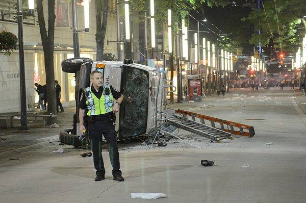 The Vancouver Stanley Cup riot erupts downtown after the Canucks lose Game 7 to Boston (June 15)