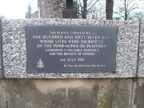 Piper Alpha oil rig disaster kills 167 in the North Sea
