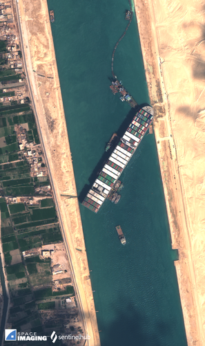 Ever Given container ship blocks the Suez Canal