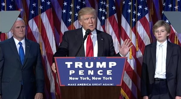 Donald Trump wins the US presidential election, dominating Canadian news for weeks, November 2016.