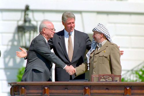 Israel-PLO Oslo Accords signed at the White House