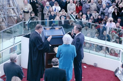 George H. W. Bush inaugurated as President